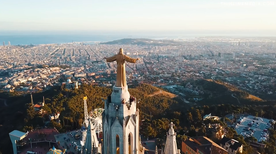 西班牙巴塞罗那城市航拍