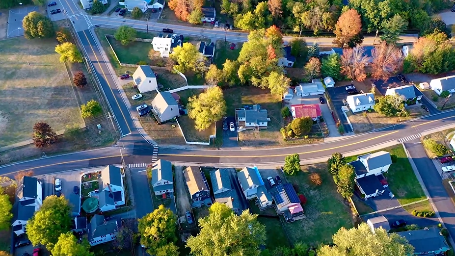 【空镜素材】航拍小镇，无版权可商用